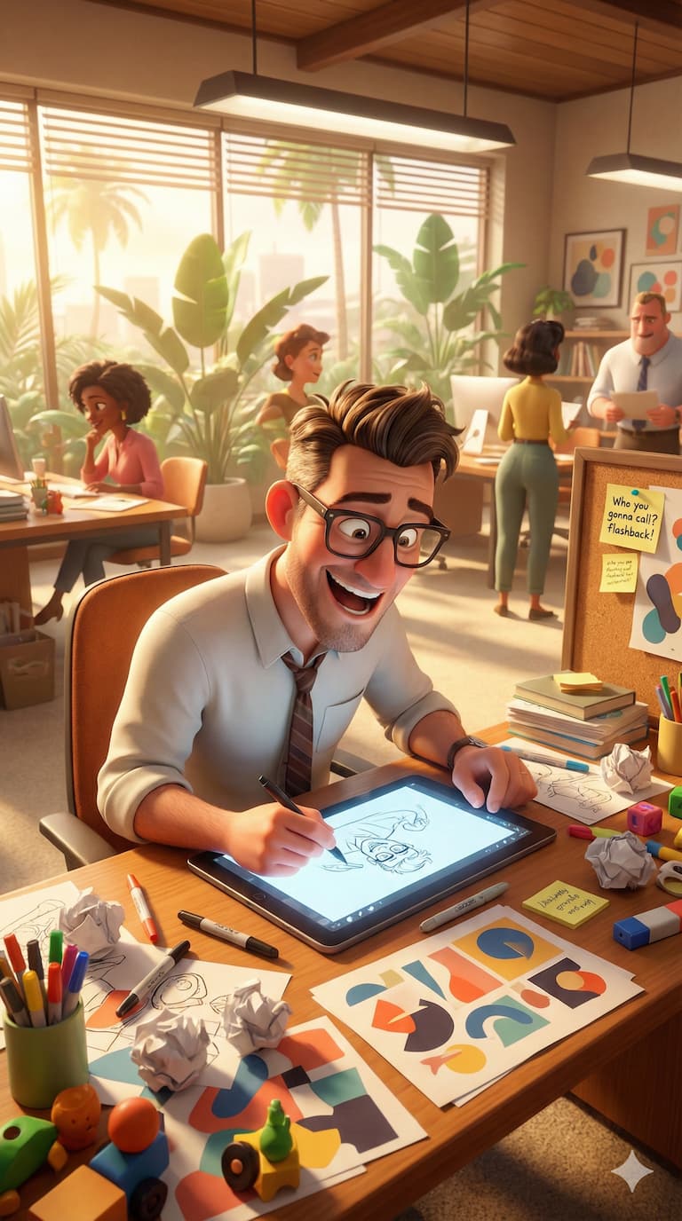 Happy person using phone